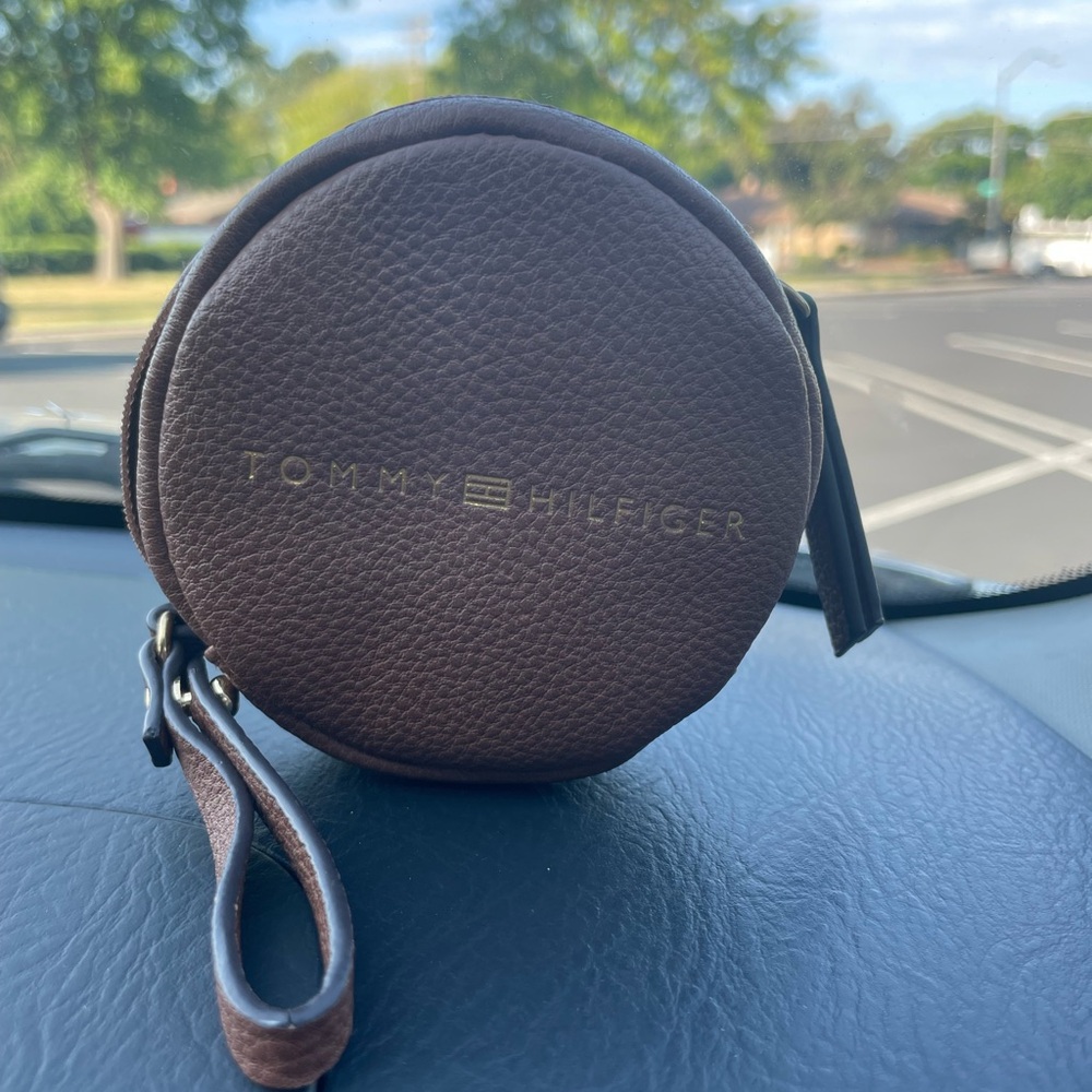 Tommy Hilfiger Brown Round Wristlet